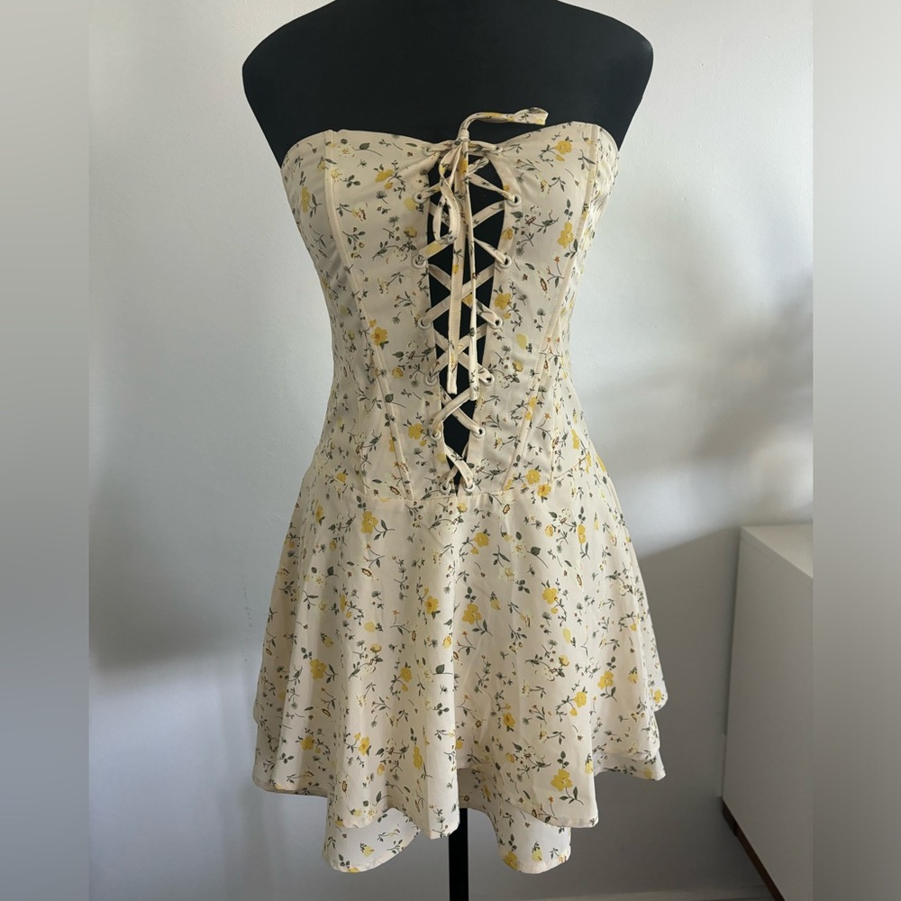 Floral corset bandeau dress